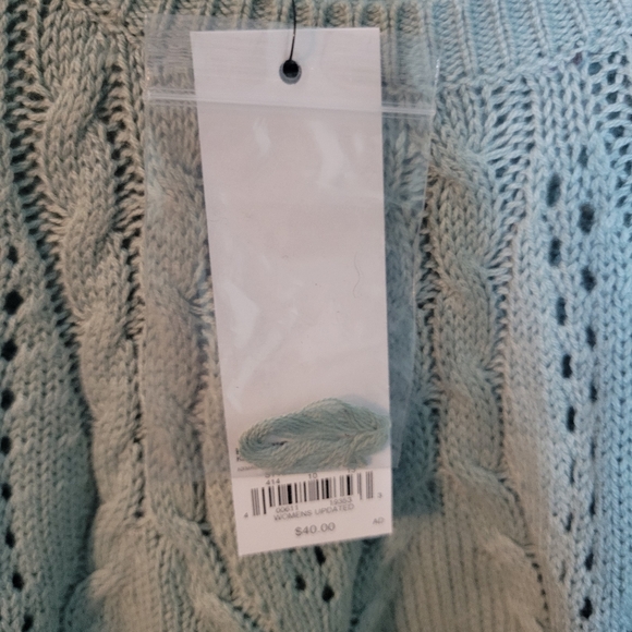 Sonoma 3x Womans Plus Sweater Knit Blue Long Sleeve Pullover - Picture 6 of 7